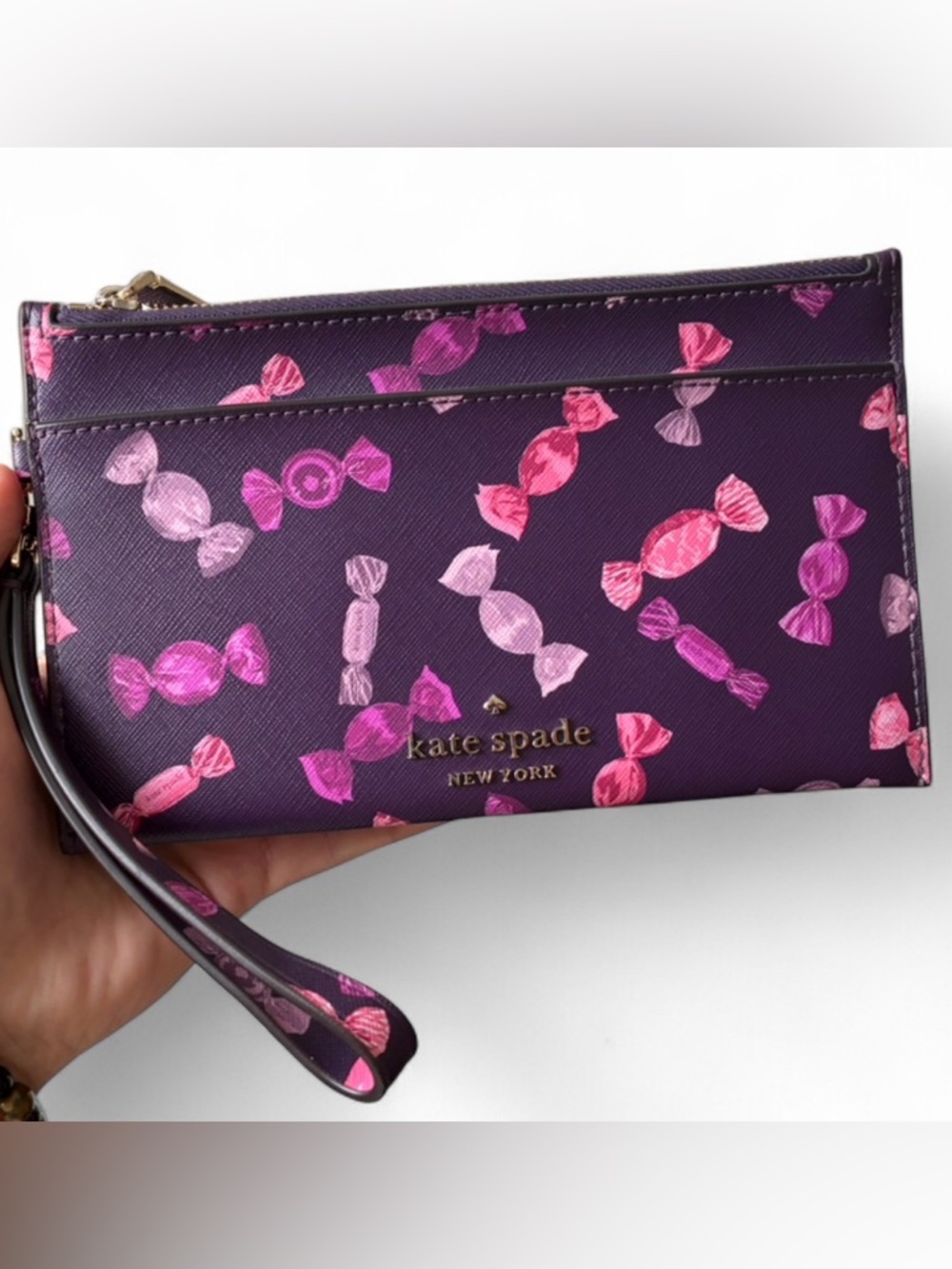 Kate Spade Wristlet - Pink and Purple Candy Print Wristlet